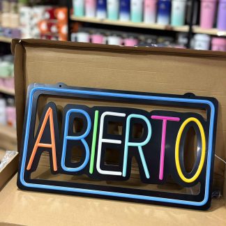 Cartel neon de ABIERTO