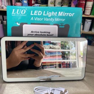 Espejo rectangular marca LUO con luz LED para auto