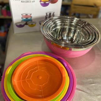 Set de Bowls de Acero con Tapa Plástica Dura 18cm - 26cm