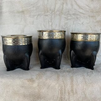 Mate imperial de alpaca forrado en cuero