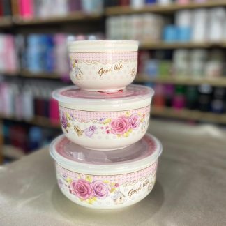 Bowls de porcelana X3U con tapa incluida