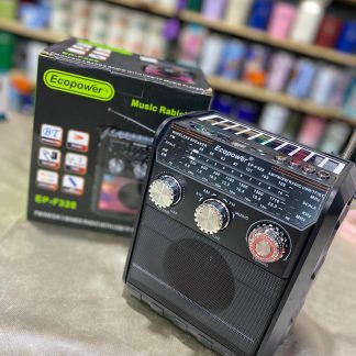 Radio ECOPOWER EP-328 con panel solar, USB, entrada auxiliar, batería recargable y linterna