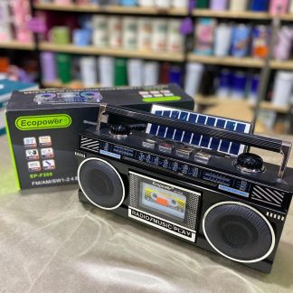 Radio ECOPOWER EP-305 con panel solar, USB, entrada auxiliar y batería recargable