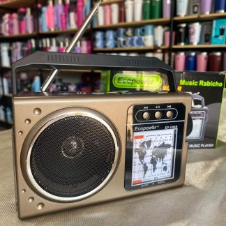 RADIO EP-F99B Radio portátil multibanda con panel solar incluido Linterna LED Conectividad Bluetooth Diseñada para emergencias, camping o uso diario