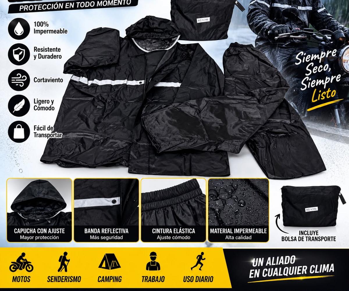 Piloto de lluvia impermeable Talle L-XL-XXL