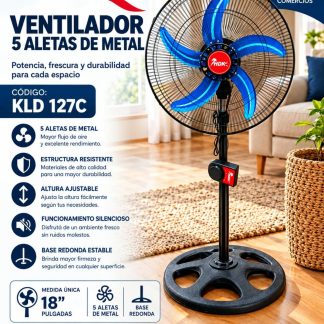 Ventilador 18" 5 paletas caja x 3 unidades