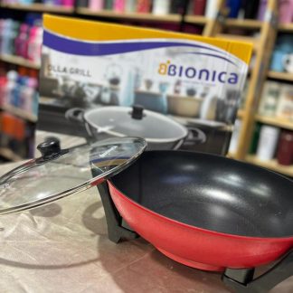 Olla eléctrica Marca biónica Incluye regulador de temperatura, antiadherente y tapa de vidrio