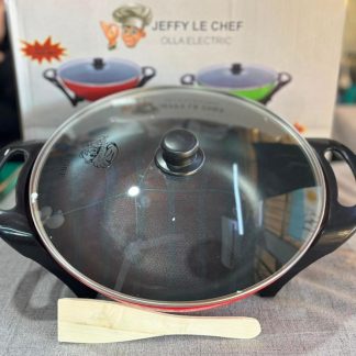 Olla eléctrica Marca Jeffy le chef Incluye espátula de Mafer y tapa de vidrio