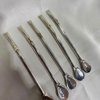 Bombilla de alpaca, caño 8. Con Iniciales, A, H, Y, O, N, M, T, Z, S, U, C