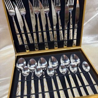 Cubierto romano x24pcs con detalles en dorado